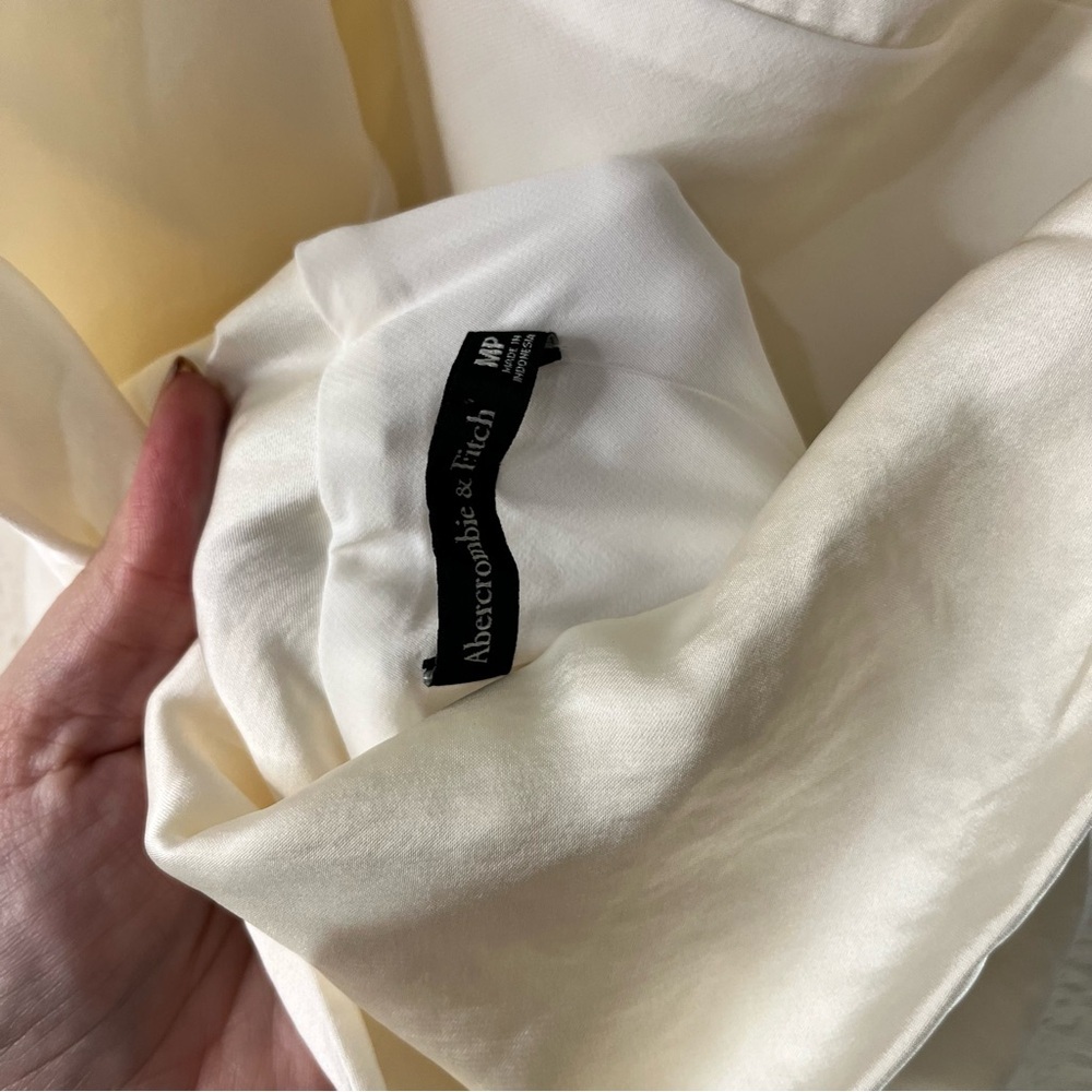 The A&F Julia Slip Cowl Back Bow Maxi Dress in Pearl White - Picture 14 of 15